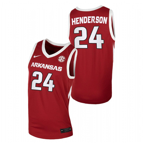 Men Arkansas Razorbacks Ethan Henderson Away Jersey Cardinal