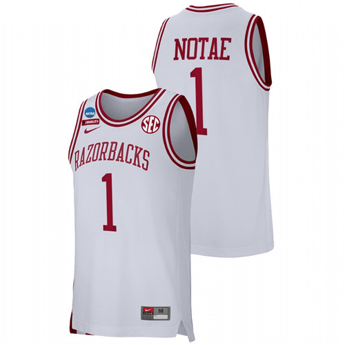 Men Arkansas Razorbacks JD Notae Retro Basketball Jersey White