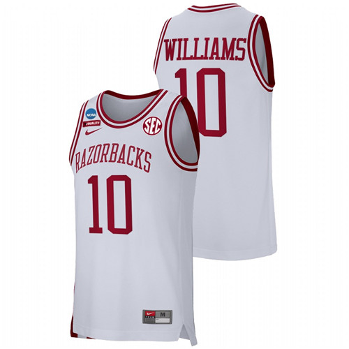 Men Arkansas Razorbacks Jaylin Williams Retro Basketball Jersey White