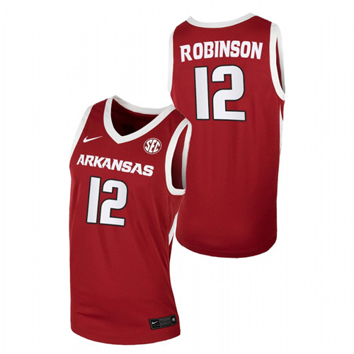 Men Arkansas Razorbacks Khalen Robinson Away Jersey Cardinal