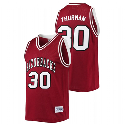 Men Arkansas Razorbacks Scotty Thurman Alumni Basketball Jersey Cardinal