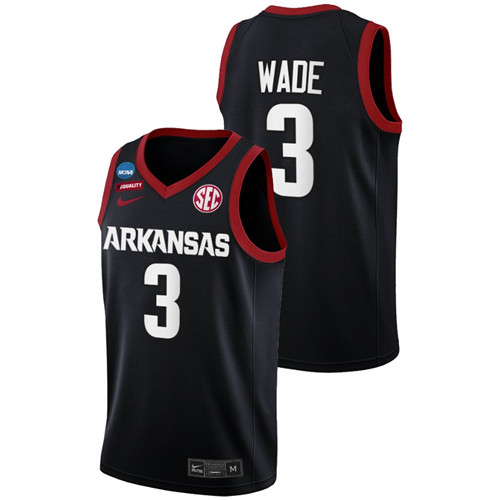 Men Arkansas Razorbacks Trey Wade Basketball Jersey Black