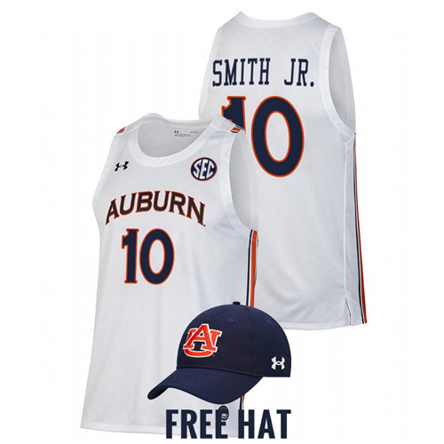 Men Auburn Tigers Jabari Smith Jr. 2021-22 Free Hat Jersey White