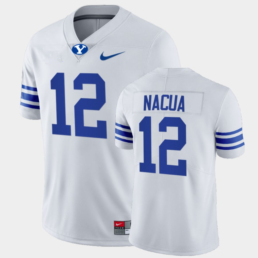 Men BYU Cougars #12 Puka Nacua Nike White College Football Game Jersey