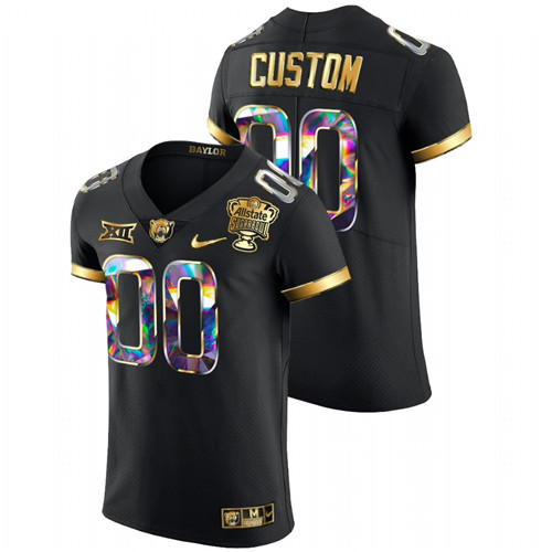 Men Baylor Bears Custom Golden Diamond Edition Jersey Black