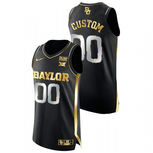 Men Baylor Bears Custom Golden Edition College Basketball Jersey Black