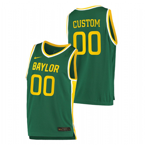 Men Baylor Bears Custom Replica 2020-21 College Basketball Jersey Green