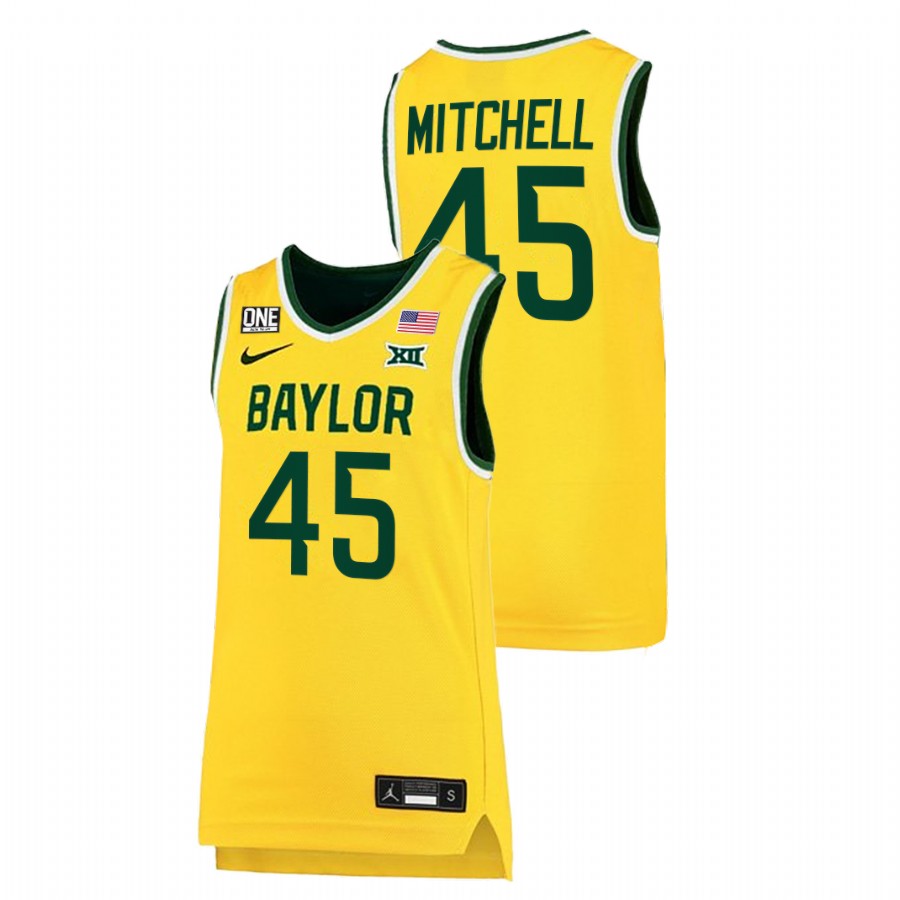 Men Baylor Bears Davion Mitchell NBA Alumni Jersey Gold
