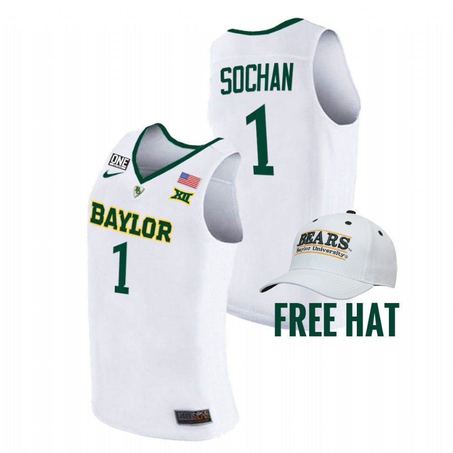 Men Baylor Bears Jeremy Sochan 2021-22 Replica Jersey White