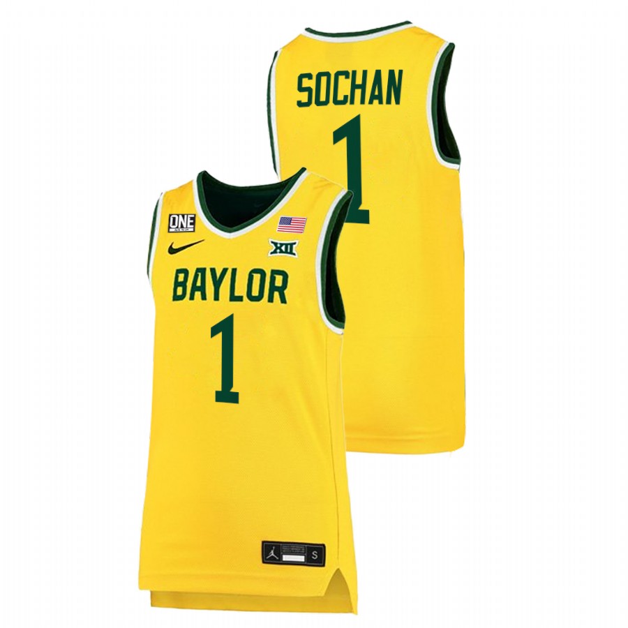 Men Baylor Bears Jeremy Sochan 2022 Big 12 Jersey Gold