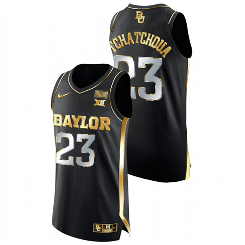Men Baylor Bears Jonathan Tchamwa Tchatchoua Golden Edition College Basketball Jersey Black