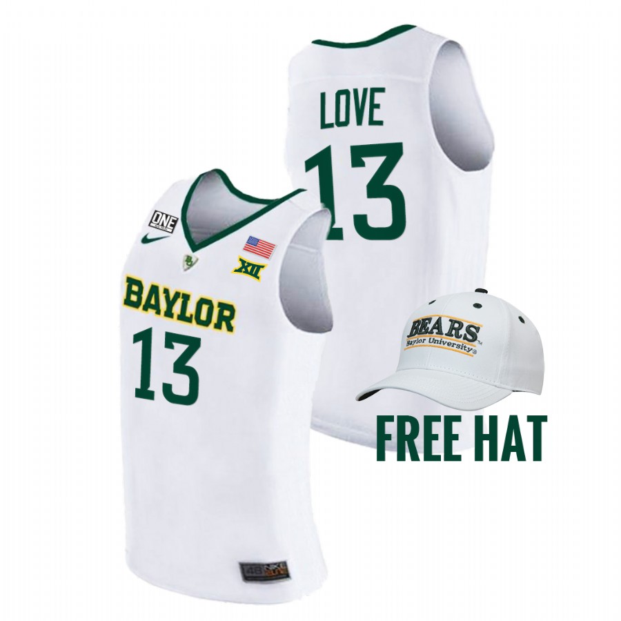Men Baylor Bears Langston Love 2021-22 Replica Jersey White