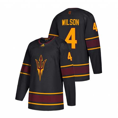 Men Black Arizona State Sun Devils Jacob Wilson Replica College Hockey Jersey