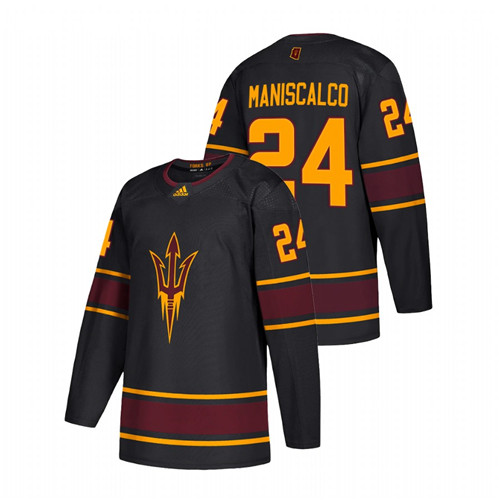 Men Black Arizona State Sun Devils Joshua Maniscalco Replica College Hockey Jersey