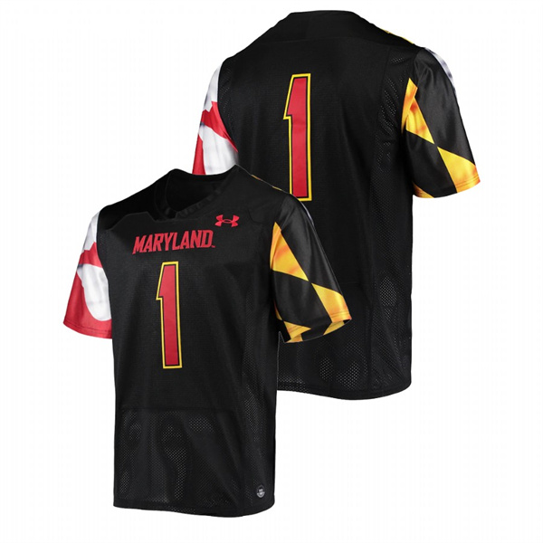 Men Black Maryland Terrapins Custom College Football Premier Jersey Men's Jersey Maryland Terrapins Custom College Football Premier Black Jersey
