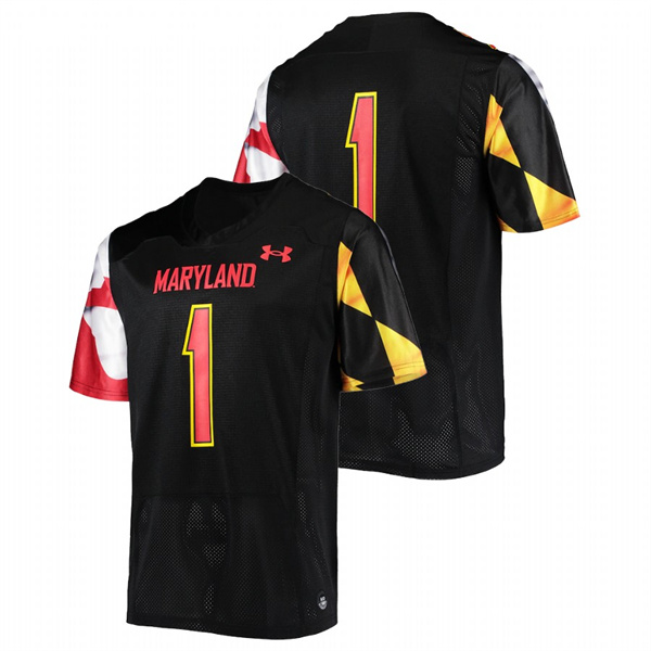 Men Black Maryland Terrapins Custom College Football Replica Jersey Men's Jersey Maryland Terrapins Custom College Football Replica Black Jersey