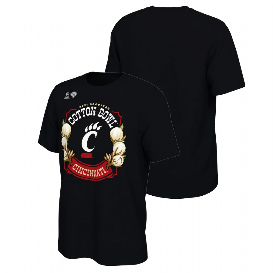 Men Cincinnati Bearcats 2021 Cotton Bowl College Football T-Shirt Black