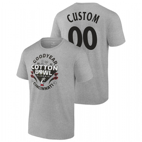 Men Cincinnati Bearcats 2021 Cotton Bowl Custom Gray T-Shirt