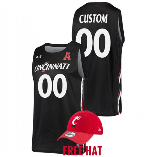 Men Cincinnati Bearcats Custom Free Hat Jersey Black