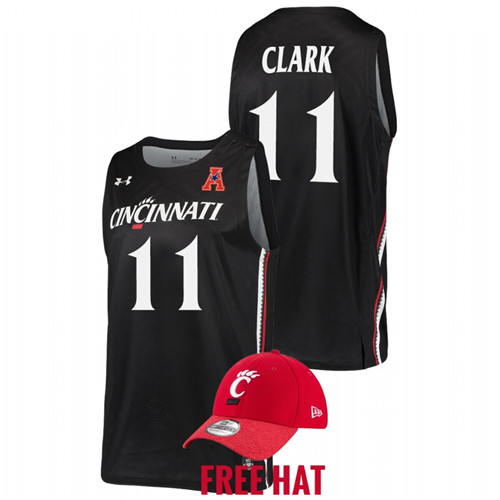 Men Cincinnati Bearcats Gary Clark Free Hat Jersey Black