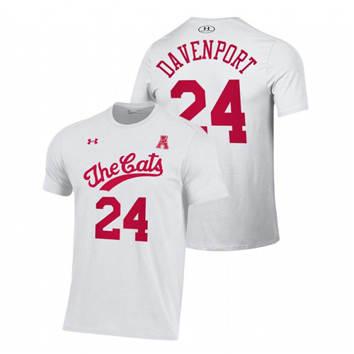 Men Cincinnati Bearcats Throwback Basketball Jeremiah Davenport White T-Shirt