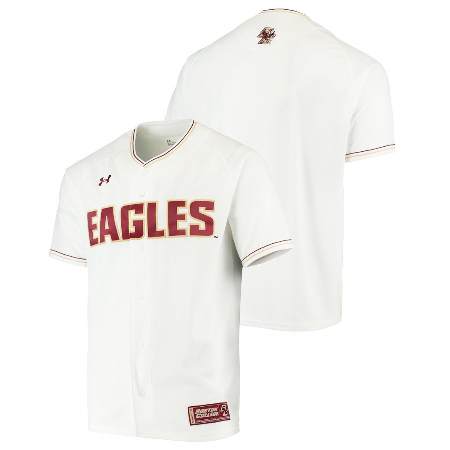 Men College Baseball Boston College Eagles Custom Replica Jersey White