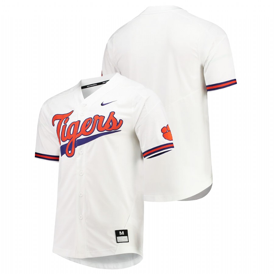 Men College Baseball Clemson Tigers Custom Vapor Untouchable Elite Jersey White