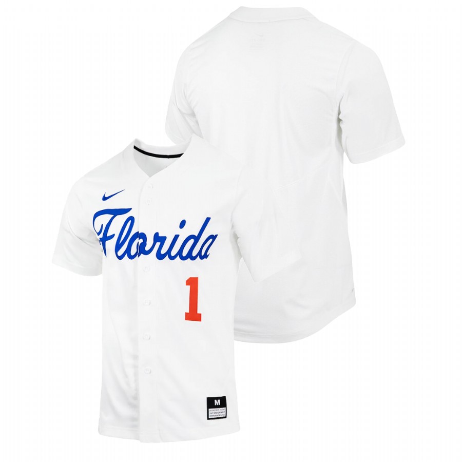 Men College Baseball Florida Gators Custom Replica Jersey White