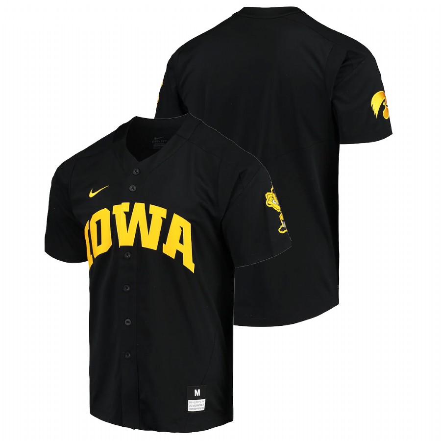 Men College Baseball Iowa Hawkeyes Custom Vapor Elite Jersey Black