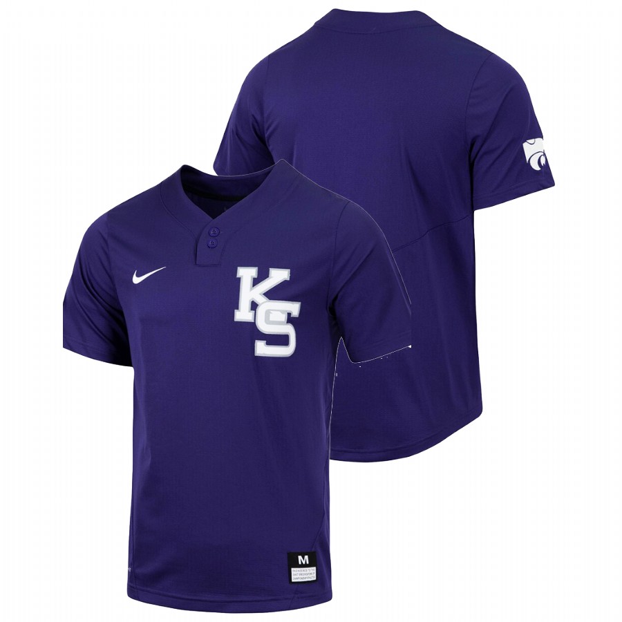Men College Baseball Kansas State Wildcats Custom Replica Jersey White