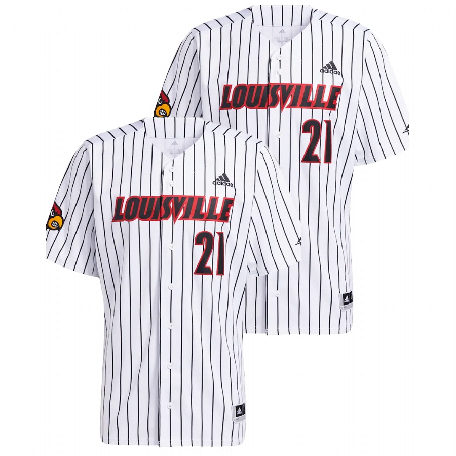 Men College Baseball Louisville Cardinals Custom Replica Jersey White