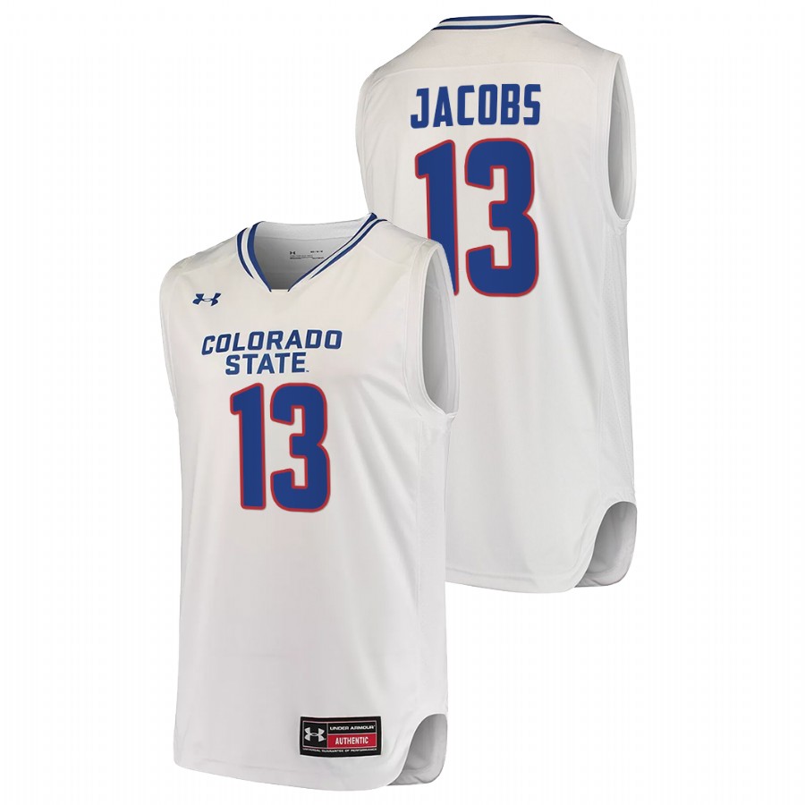 Men Colorado State Rams Chandler Jacobs 2021-22 Jersey White