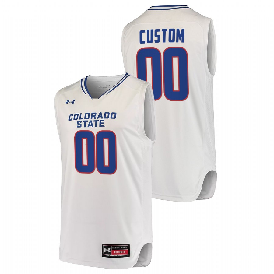 Men Colorado State Rams Custom 2021-22 Jersey White