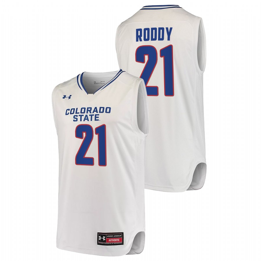 Men Colorado State Rams David Roddy 2021-22 Jersey White