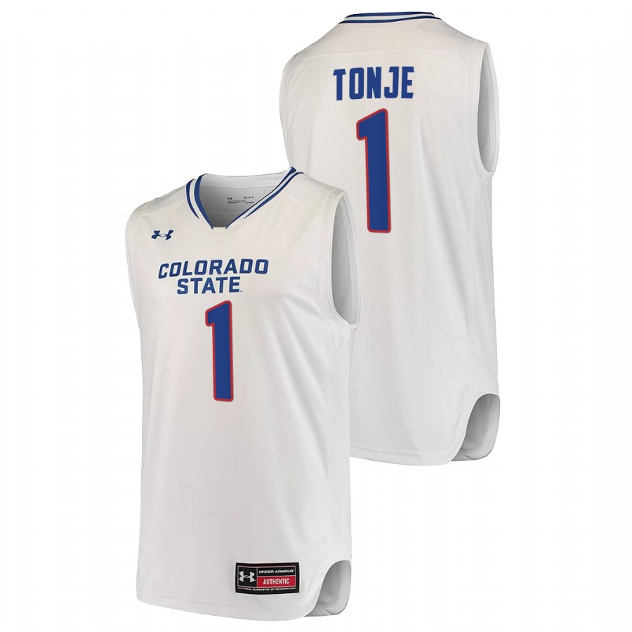 Men Colorado State Rams John Tonje 2021-22 Jersey White