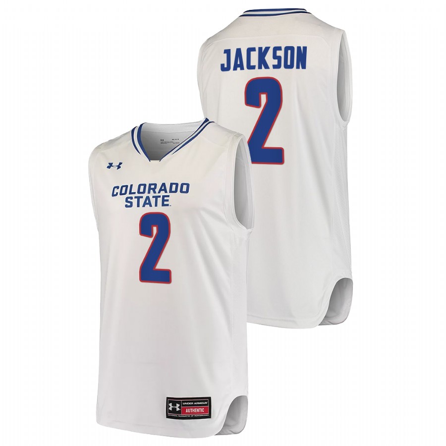 Men Colorado State Rams Tavi Jackson 2022-23 Jersey White