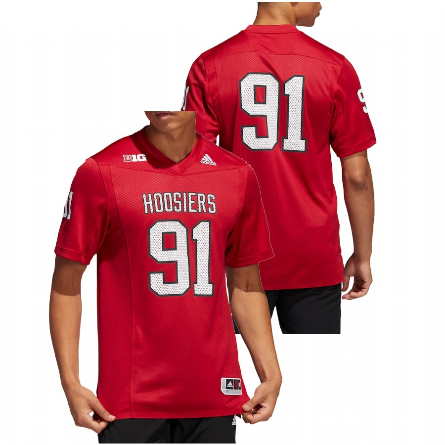 Men Crimson Indiana Hoosiers Custom College Football Premier Strategy Jersey