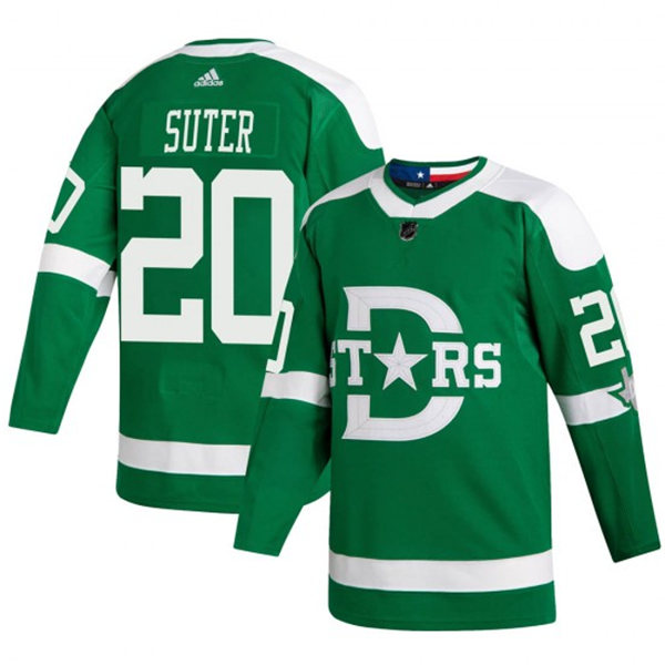 Men Dallas Stars #20 Ryan Suter adidas Green 2020 Winter Classic Jersey Stitched