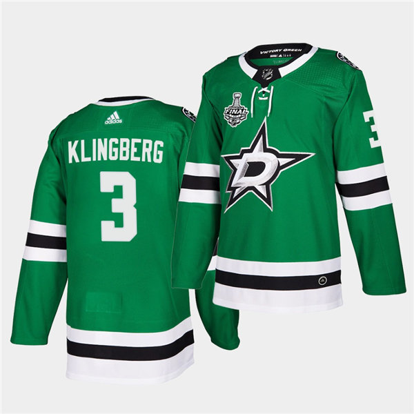 Men Dallas Stars #3 John Klingberg adidas Home Green Jersey Stitched