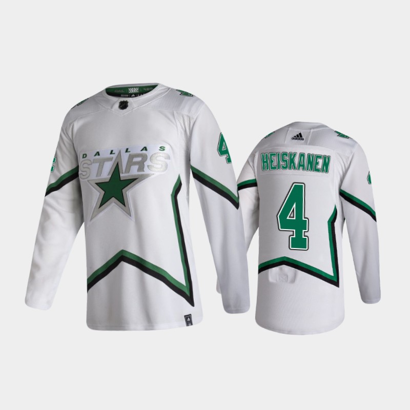 Men Dallas Stars #4 Miro Heiskanen Adidas 2021 Reverse Retro Jersey Stitched