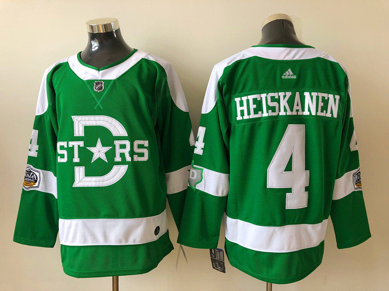 Men Dallas Stars #4 Miro Heiskanen Adidas Green 2019-20 Winter Classic Jersey Stitched