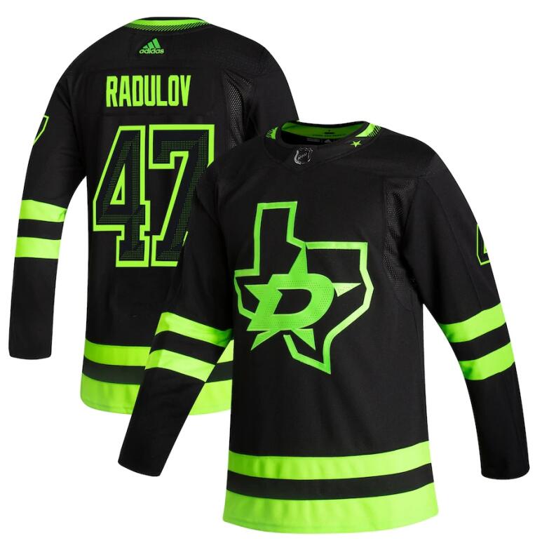Men Dallas Stars #47 Alexander Radulov adidas 2020-21 Third Blackout Jersey Stitched