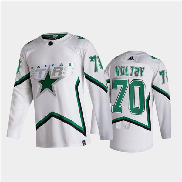 Men Dallas Stars #70 Braden Holtby Adidas 2021 Reverse Retro Jersey Stitched