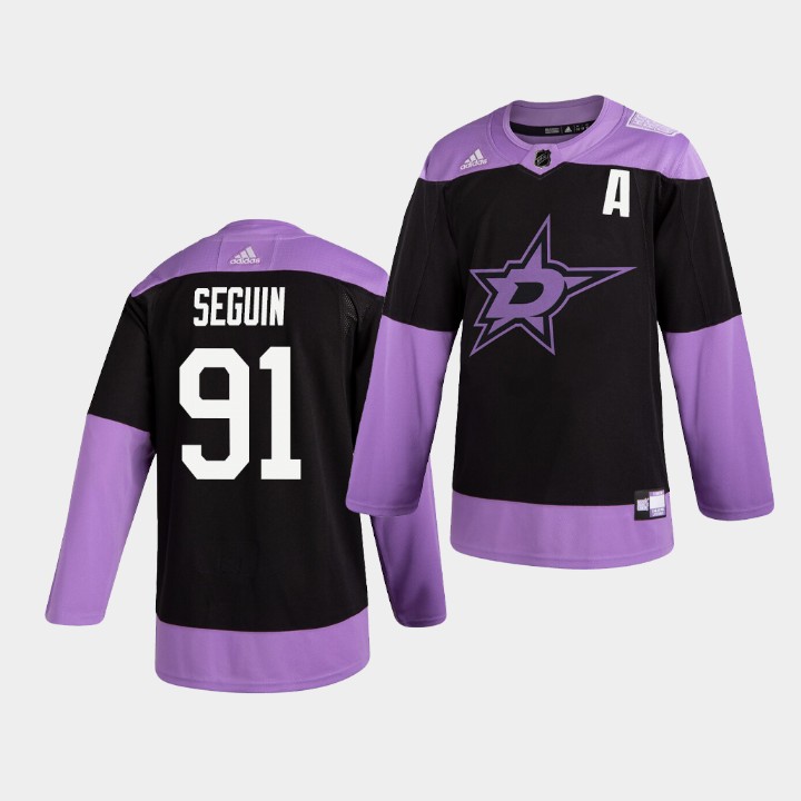 Men Dallas Stars #91 Tyler Seguin adidas Hockey Fights Cancer Practice Jersey Stitched