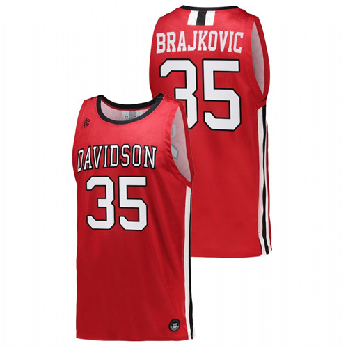 Men Davidson Wildcats Luka Brajkovic 2022 Jersey Red