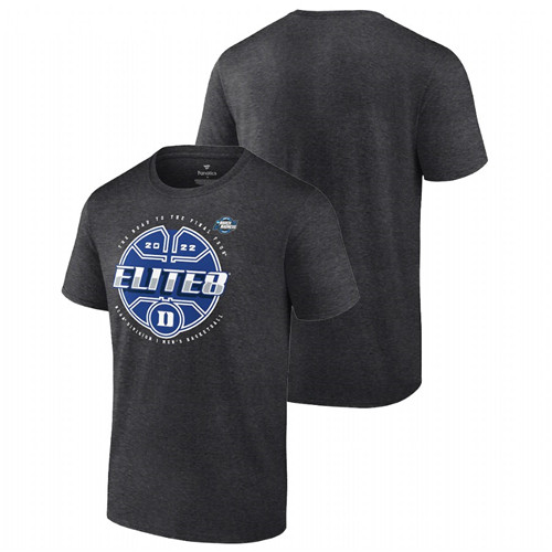 Men Duke Blue Devils 2022 NCAA March Madness Elite Eight Basketball Tournament T-Shirt Charcoal