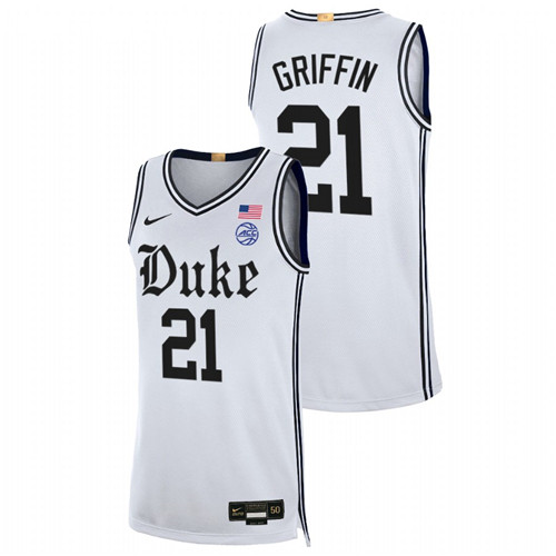 Men Duke Blue Devils AJ Griffin 2021-22 Limited Basketball Jersey White