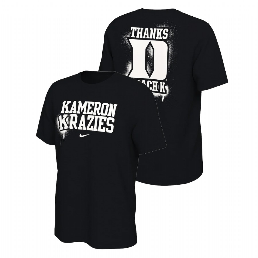 Men Duke Blue Devils Cameron Crazies Basketball 2-Hit T-Shirt Black