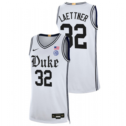 Men Duke Blue Devils Christian Laettner 1988–1992 Alumni Basketball Jersey White