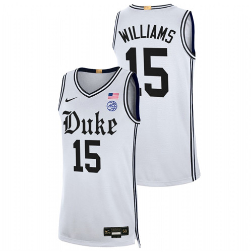 Men Duke Blue Devils Mark Williams 2021-22 Limited Basketball Jersey White